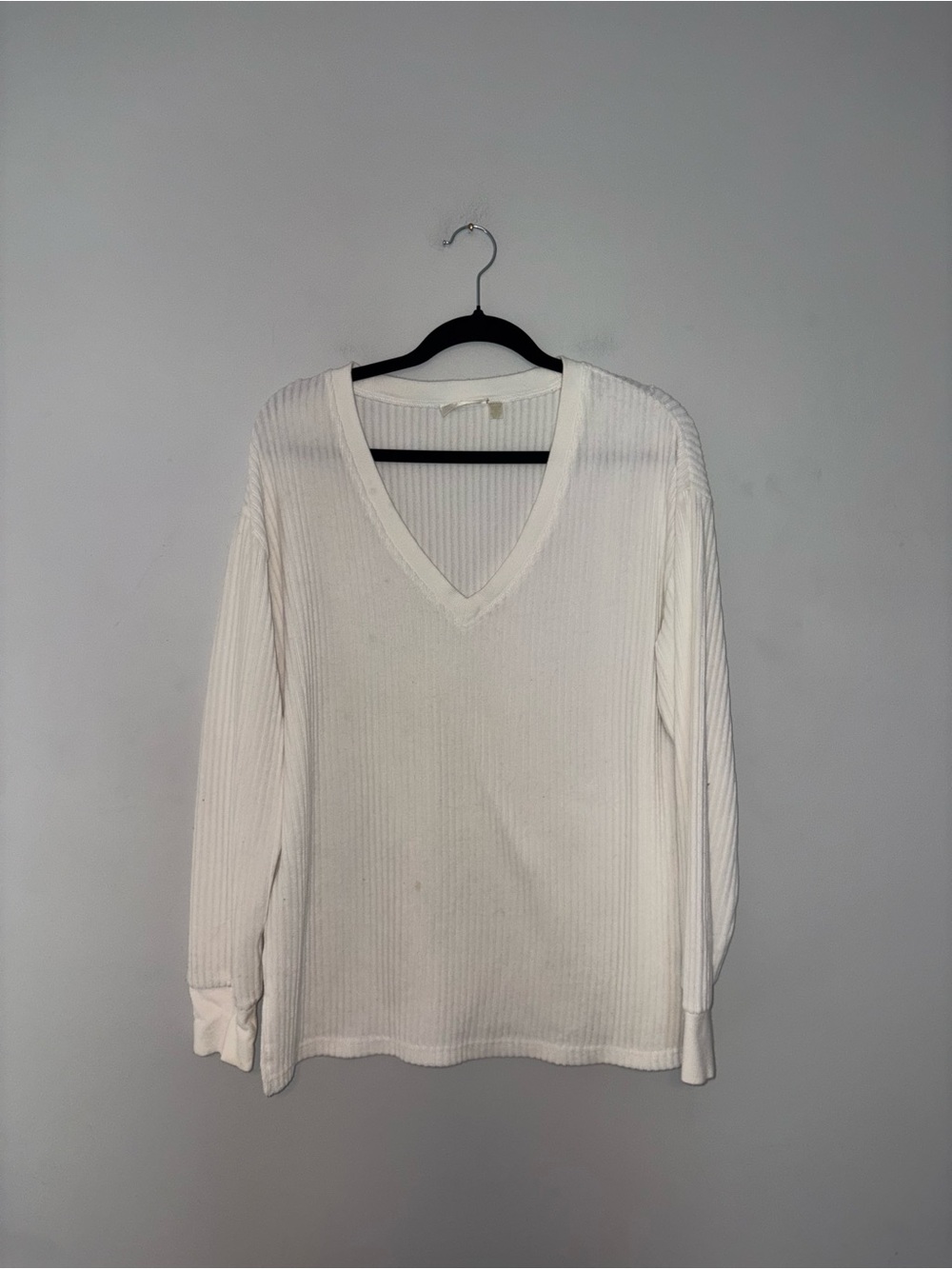 RD Style | White Ribbed Longsleeve